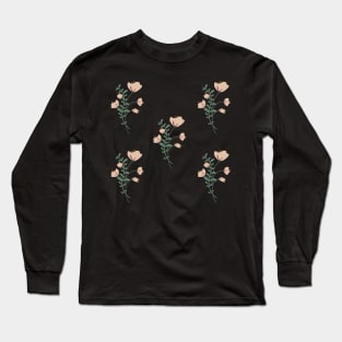 Pink Floral Pattern design Long Sleeve T-Shirt